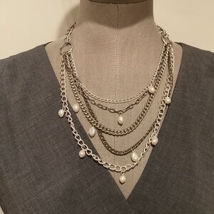 Stella and Dot Avery Chain and Pearl Necklace